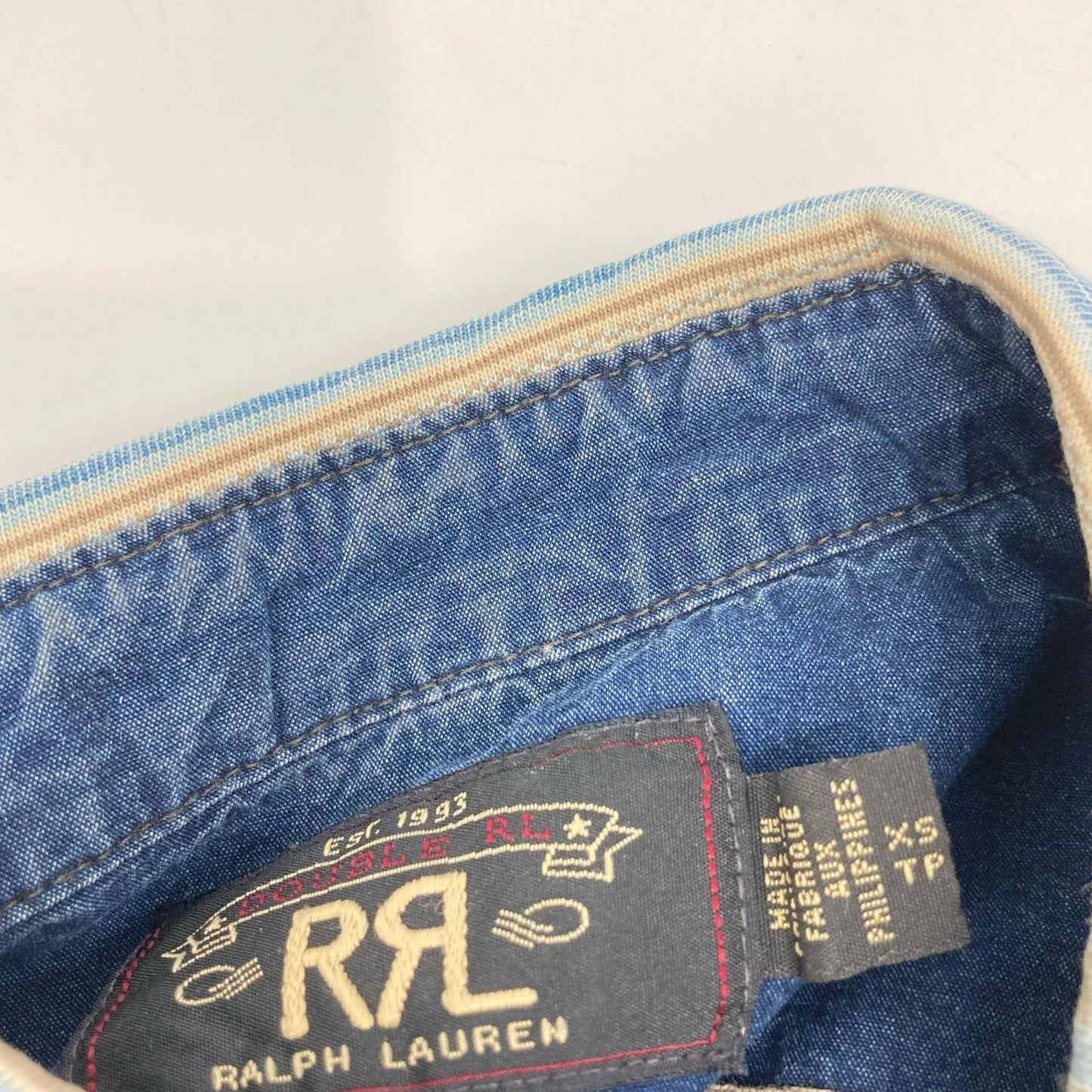RRL Blue Buffalo Western Shirt Cotton Size XS