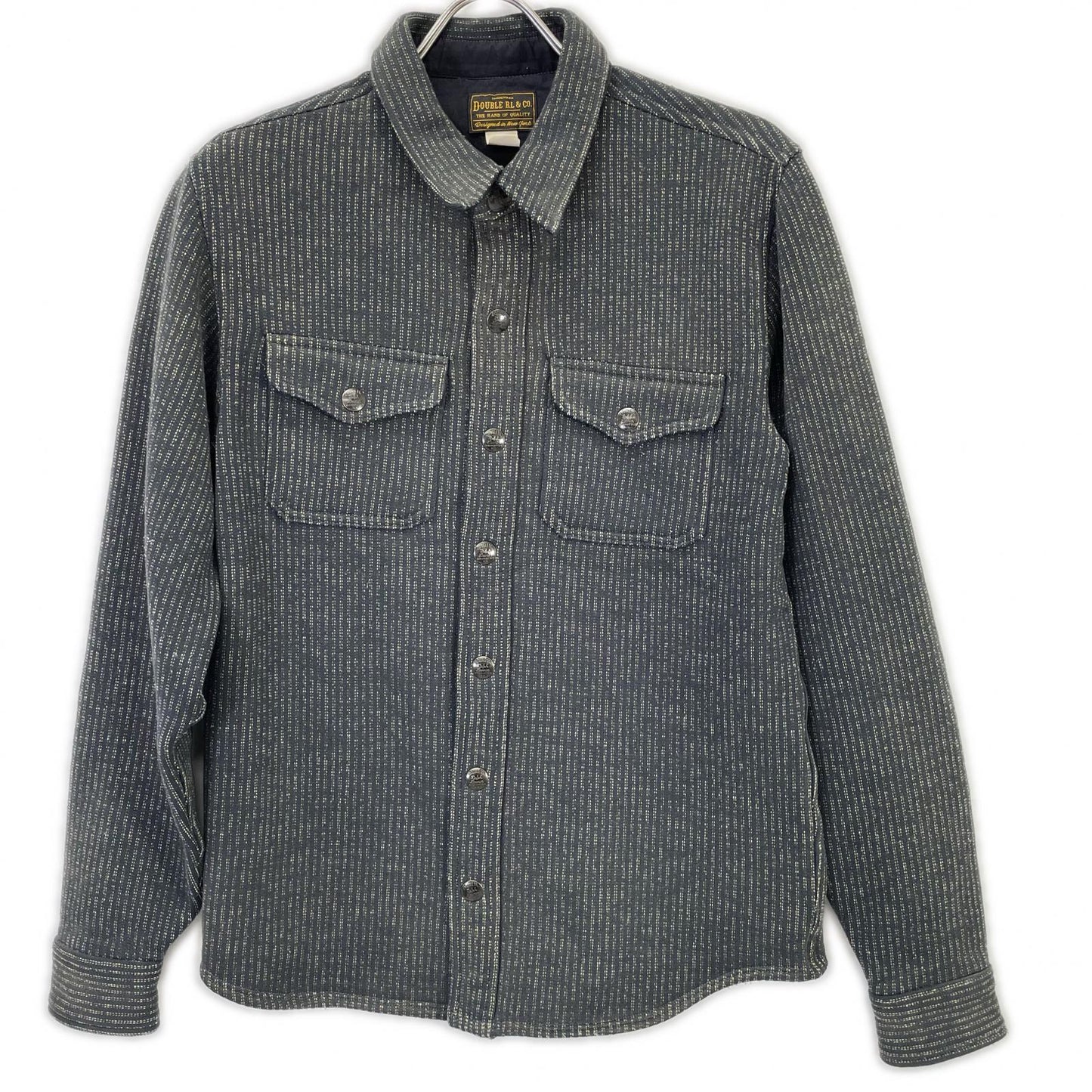 RRL Gray Stripe Beach Cloth Shirt Jacket Size XS