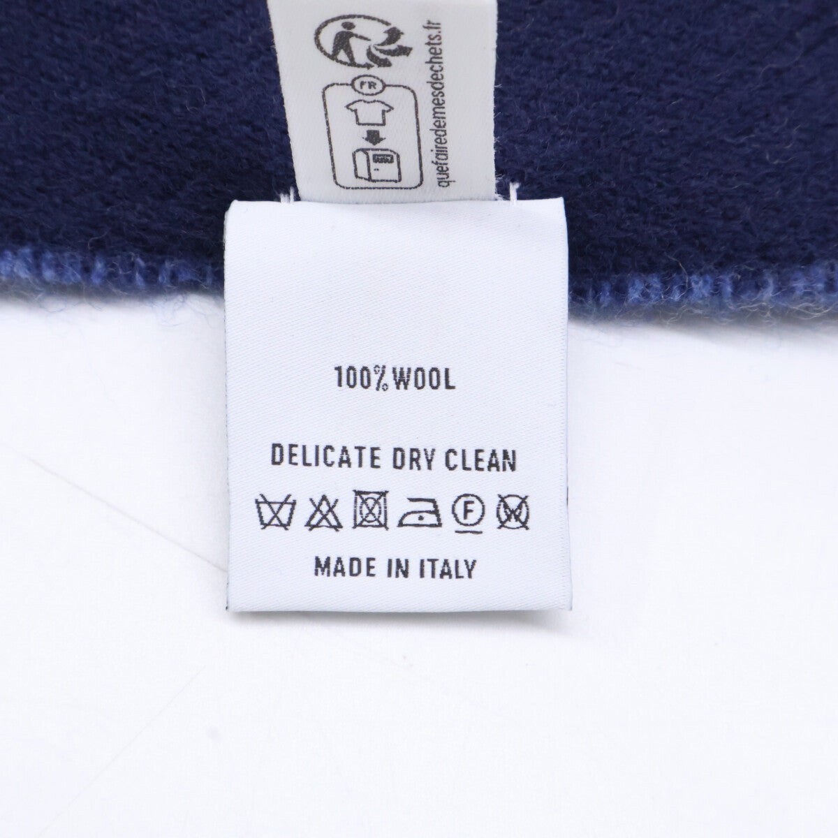 Berluti Blue Navy Wool Scritto Scarf Size ONE SIZE