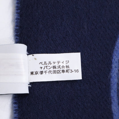 Berluti Blue Navy Wool Scritto Scarf Size ONE SIZE