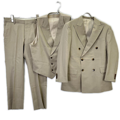 TRY TAILOR Beige 3-Piece Double Breasted Suit