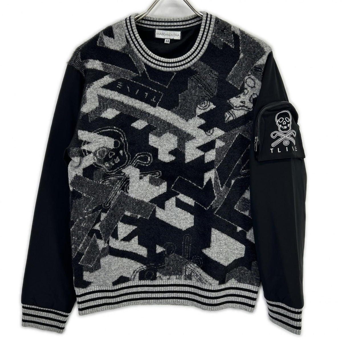 MARK&LONA MXM-5C-AB75 Geometrics Camo Pullover Black Size 44