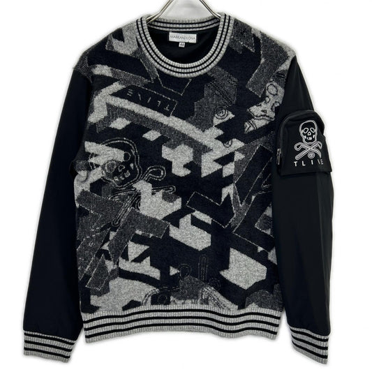 MARK&LONA MXM-5C-AB75 Geometrics Camo Pullover Black Size 44