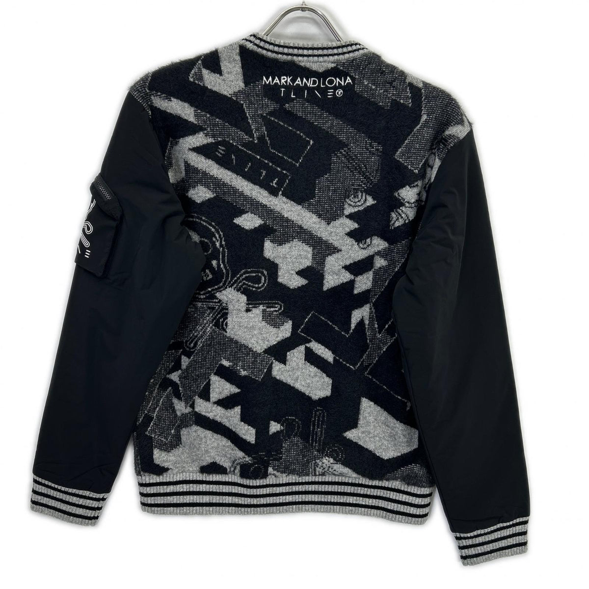 MARK&LONA MXM-5C-AB75 Geometrics Camo Pullover Black Size 44