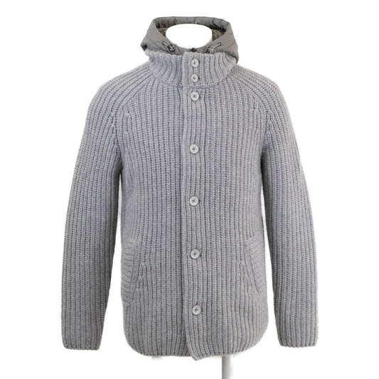 HERNO MC000150U-700 Hooded Knit Jacket Gray Size 48