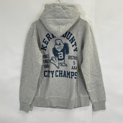 Champion Gray Reverse Weave Henley Neck Hoodie Size MEDIUM