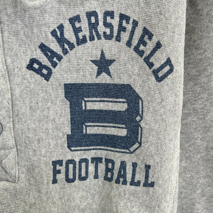 Champion Gray Reverse Weave Henley Neck Hoodie Size MEDIUM