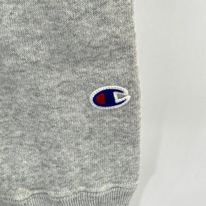 Champion Gray Reverse Weave Henley Neck Hoodie Size MEDIUM