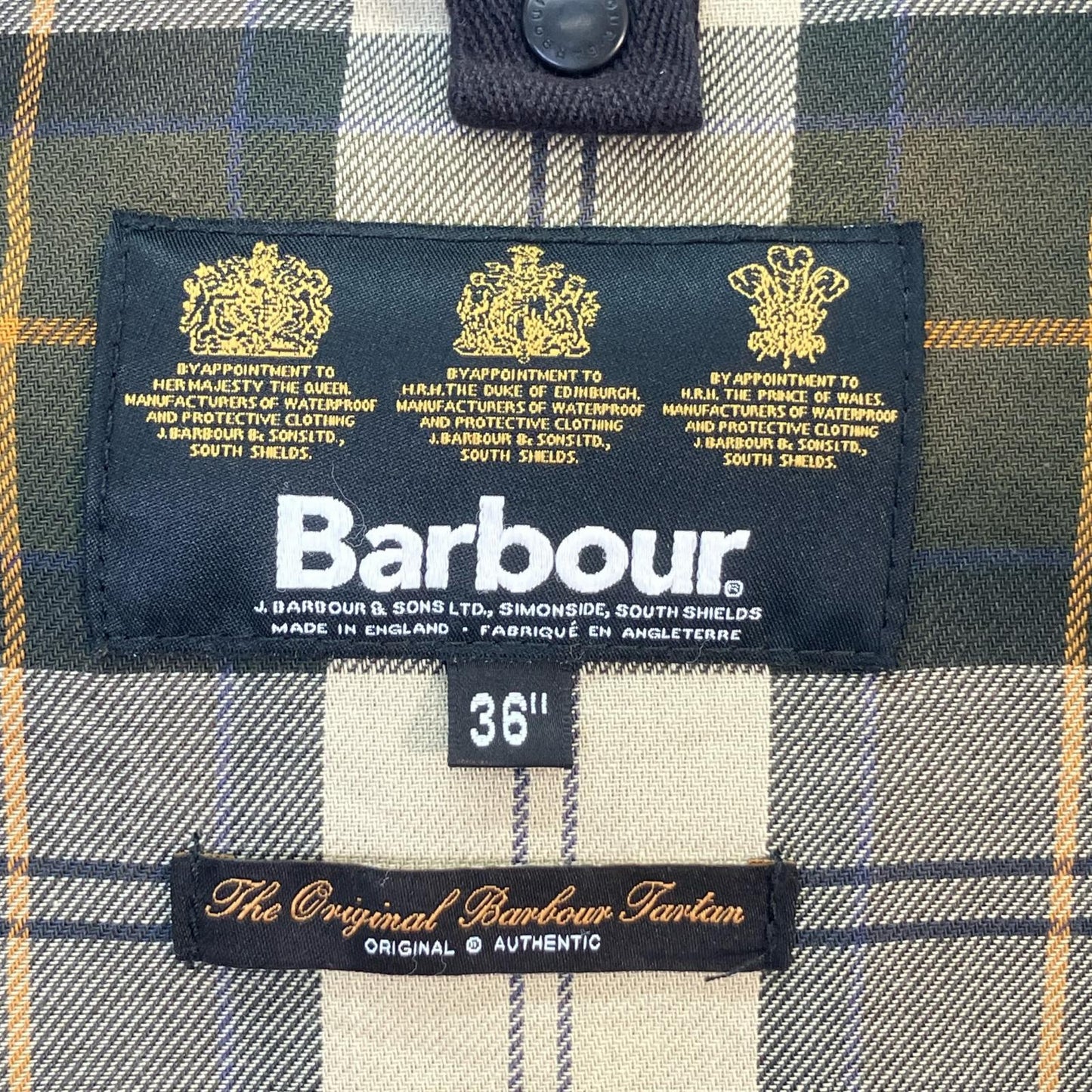 Barbour Green SL BORDER Waxed Cotton Coat Size 36