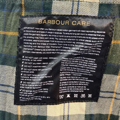 Barbour Green SL BORDER Waxed Cotton Coat Size 36