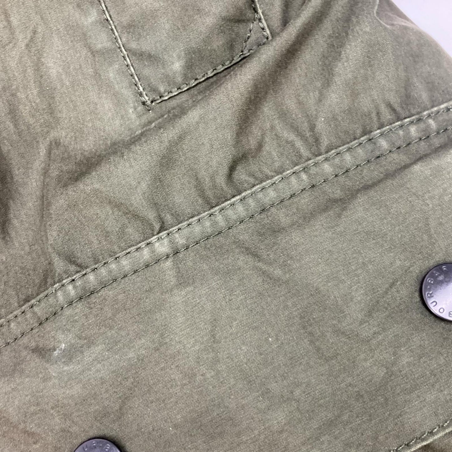 Barbour Green SL BORDER Waxed Cotton Coat Size 36