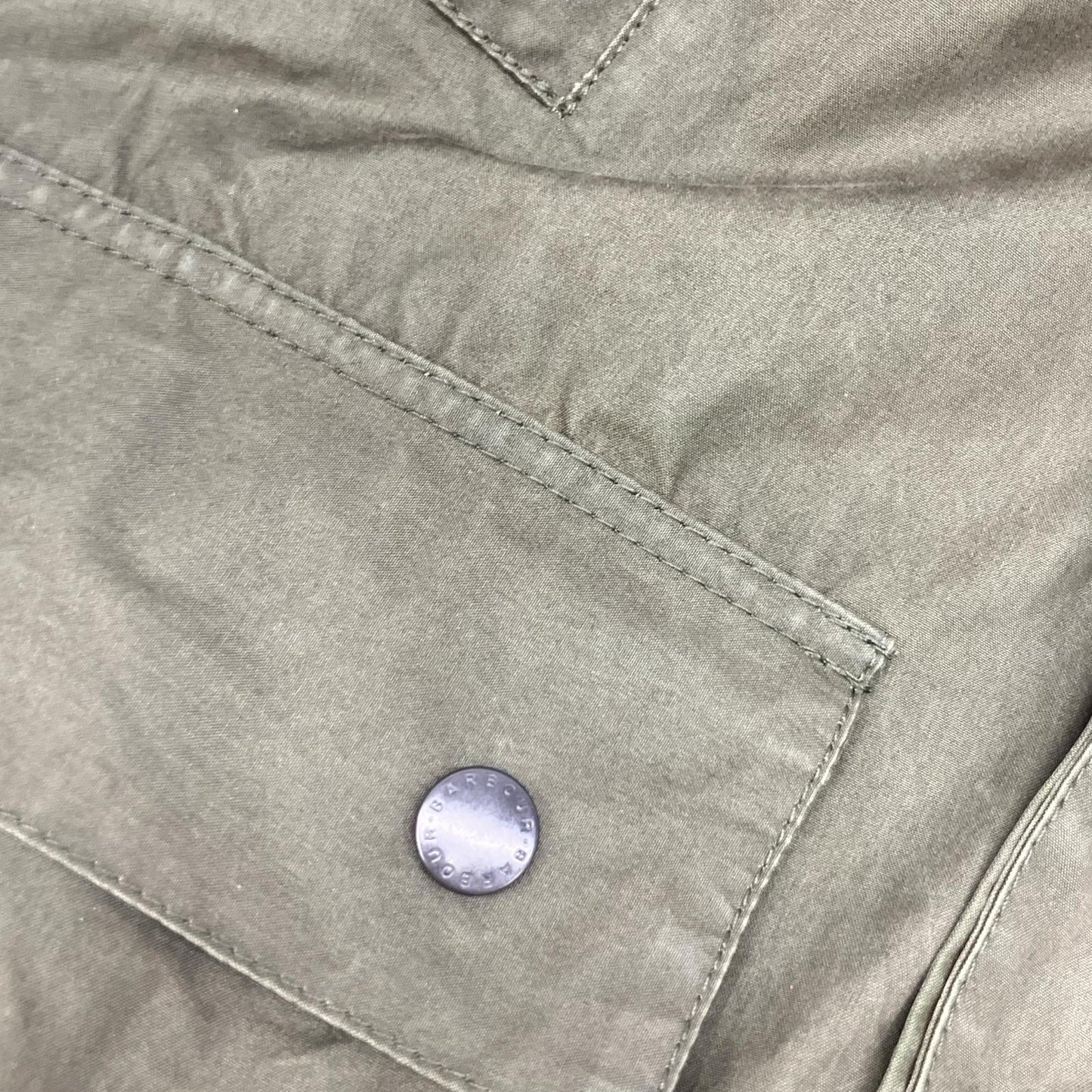 Barbour Green SL BORDER Waxed Cotton Coat Size 36