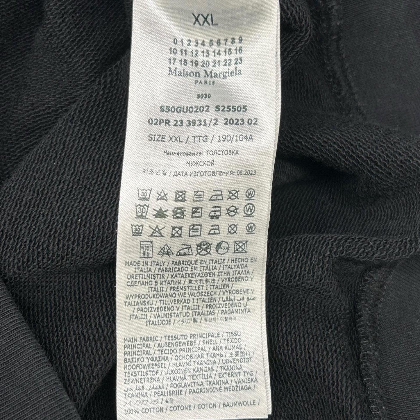 Maison Margiela 23AW Calendar Logo Hoodie Black Size XXL