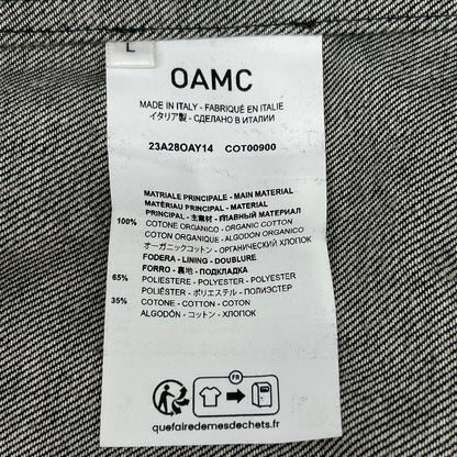 OAMC Black/White Graphic Denim Shirt Size L