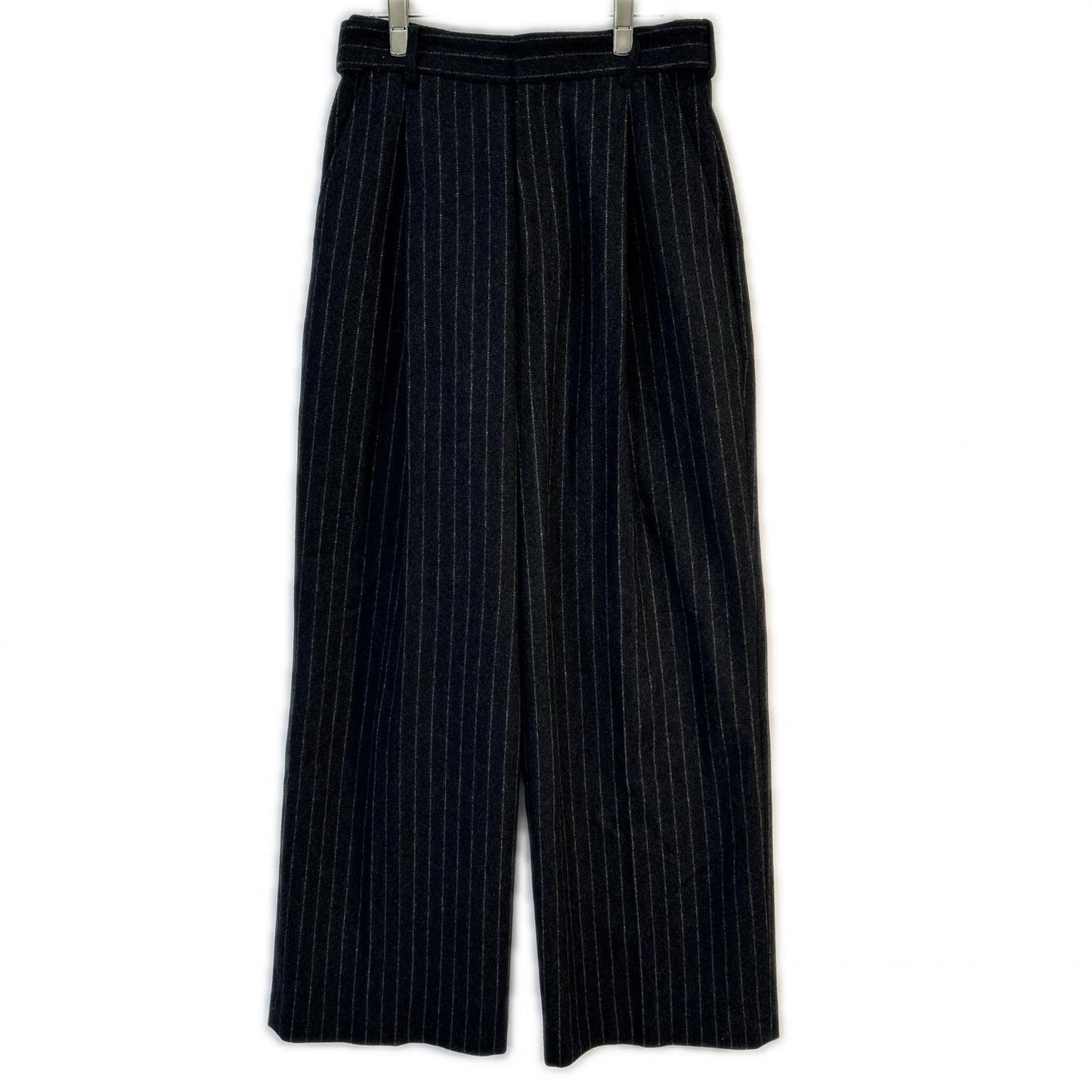 INSCRIRE 25AW Stripe Wide Wool Pants Black Size 3