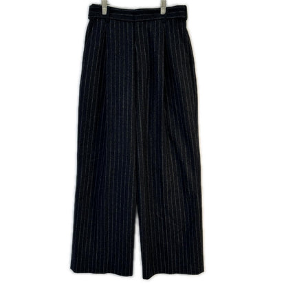 INSCRIRE 25AW Stripe Wide Wool Pants Black Size 3