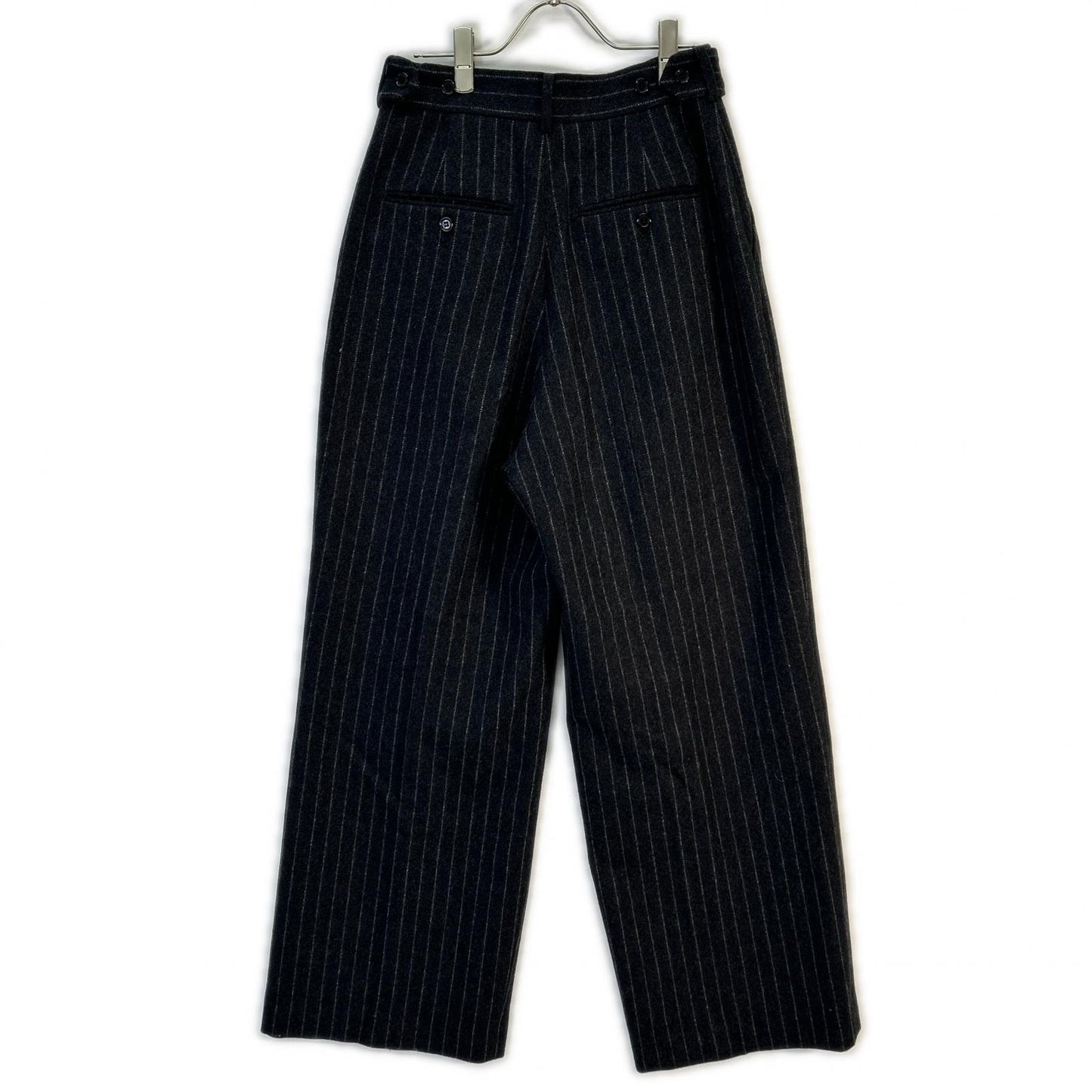 INSCRIRE 25AW Stripe Wide Wool Pants Black Size 3