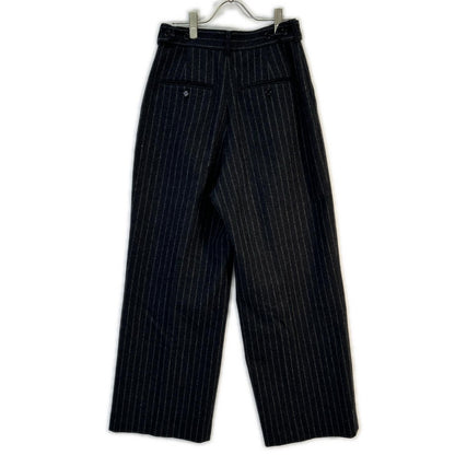 INSCRIRE 25AW Stripe Wide Wool Pants Black Size 3