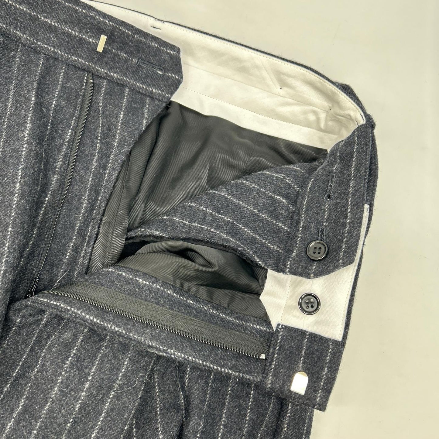 INSCRIRE 25AW Stripe Wide Wool Pants Black Size 3