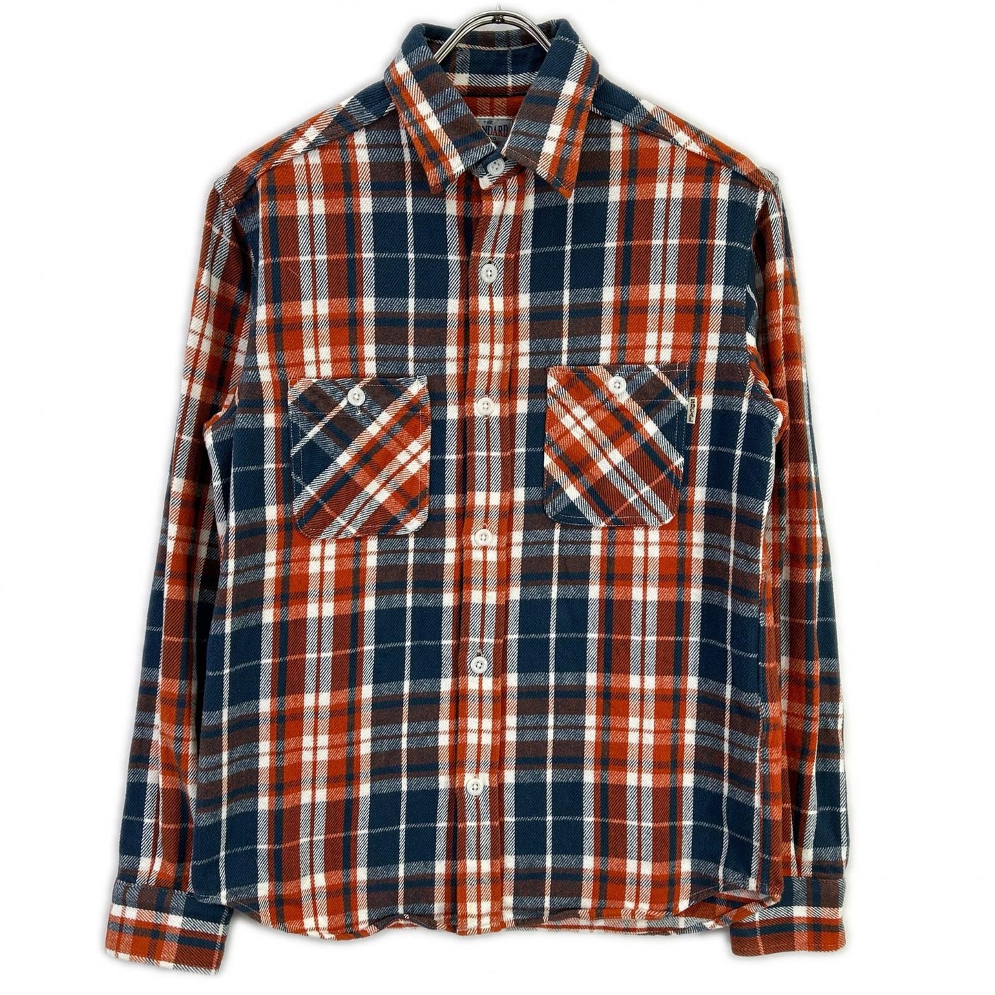 STANDARD CALIFORNIA Orange Blue Flannel Shirt Cotton Size S