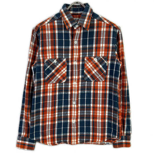 STANDARD CALIFORNIA Orange Blue Flannel Shirt Cotton Size S