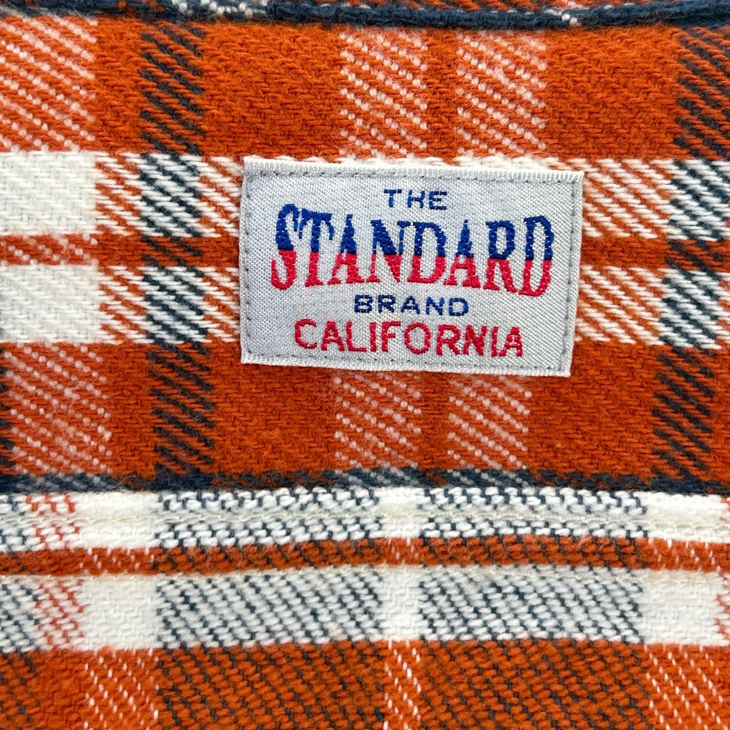 STANDARD CALIFORNIA Orange Blue Flannel Shirt Cotton Size S