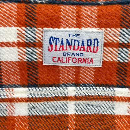 STANDARD CALIFORNIA Orange Blue Flannel Shirt Cotton Size S