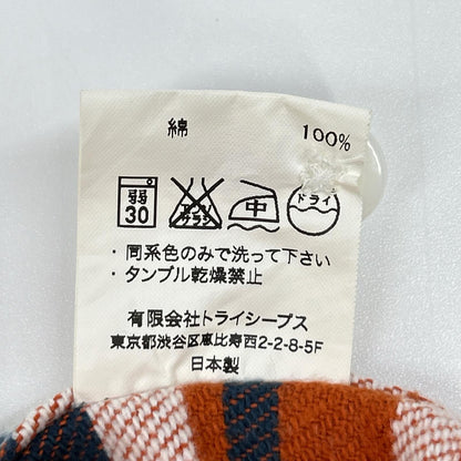 STANDARD CALIFORNIA Orange Blue Flannel Shirt Cotton Size S