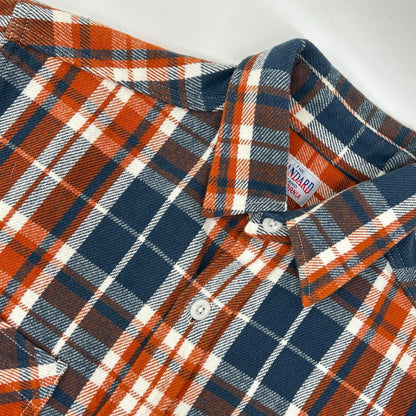 STANDARD CALIFORNIA Orange Blue Flannel Shirt Cotton Size S