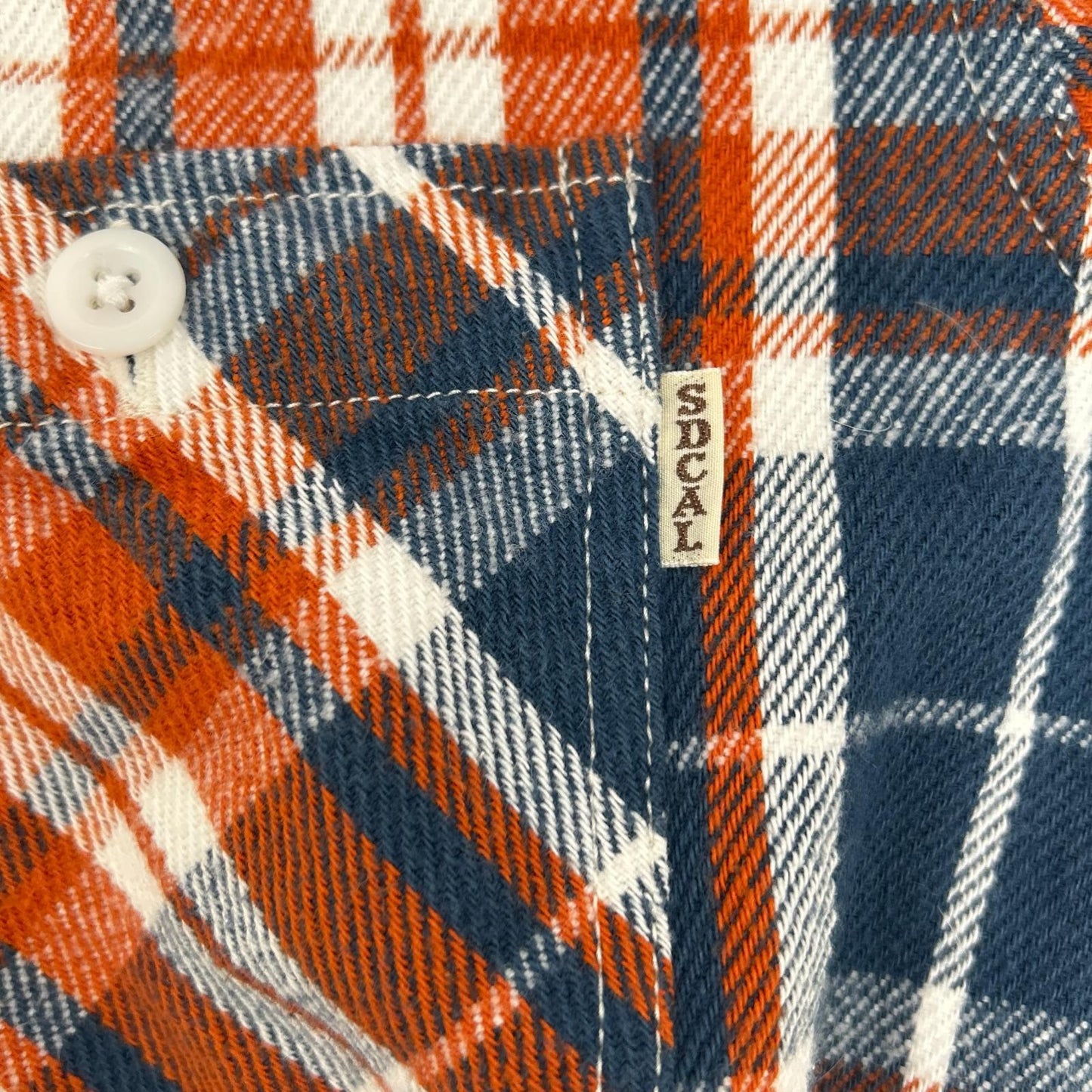 STANDARD CALIFORNIA Orange Blue Flannel Shirt Cotton Size S