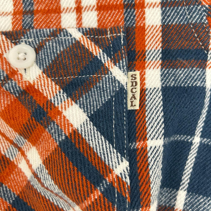 STANDARD CALIFORNIA Orange Blue Flannel Shirt Cotton Size S