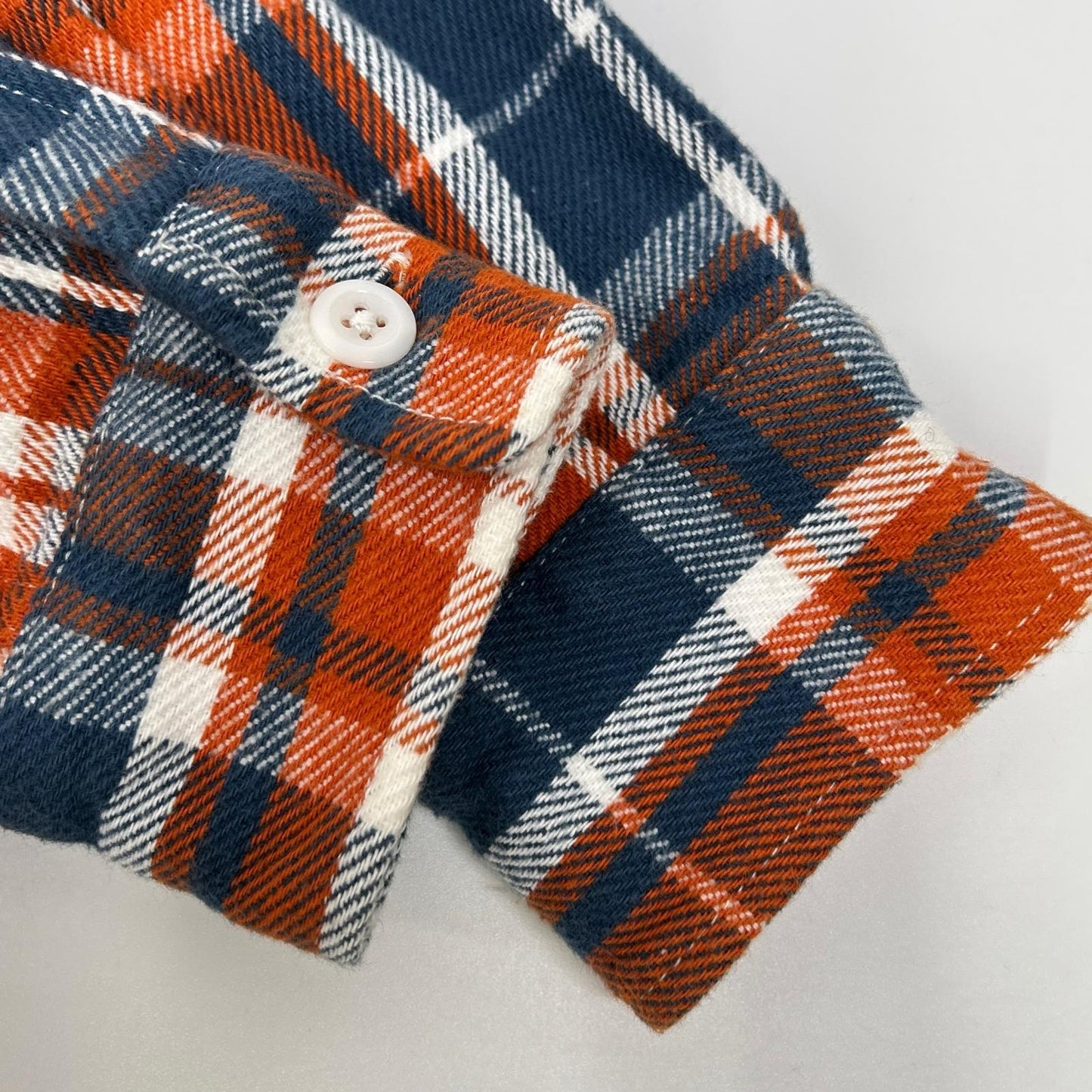 STANDARD CALIFORNIA Orange Blue Flannel Shirt Cotton Size S