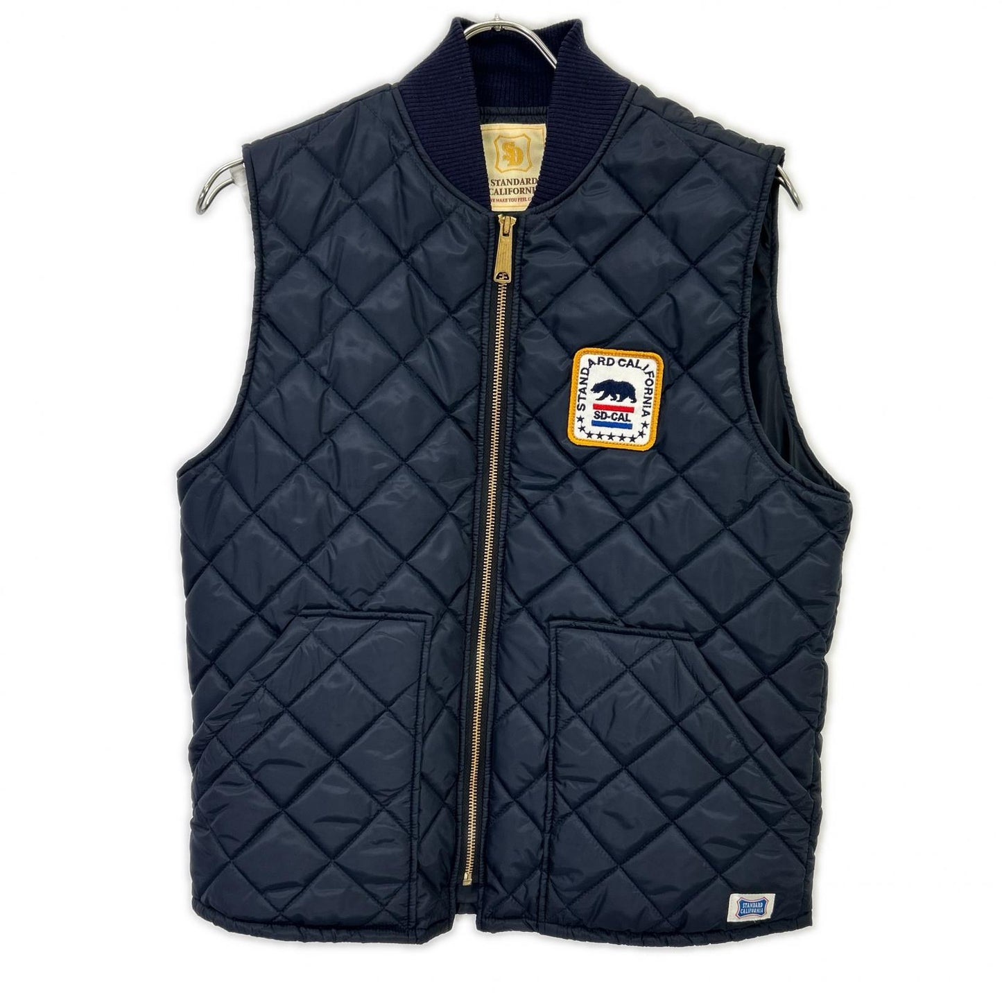 STANDARD CALIFORNIA Navy Patch Quilted Vest Polyester Size S