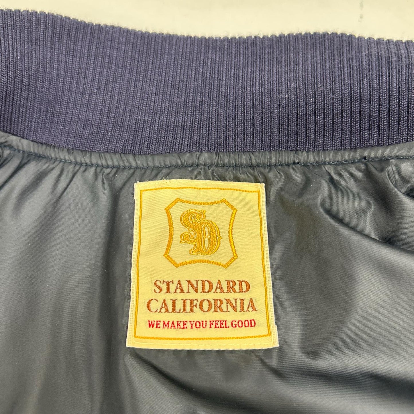 STANDARD CALIFORNIA Navy Patch Quilted Vest Polyester Size S