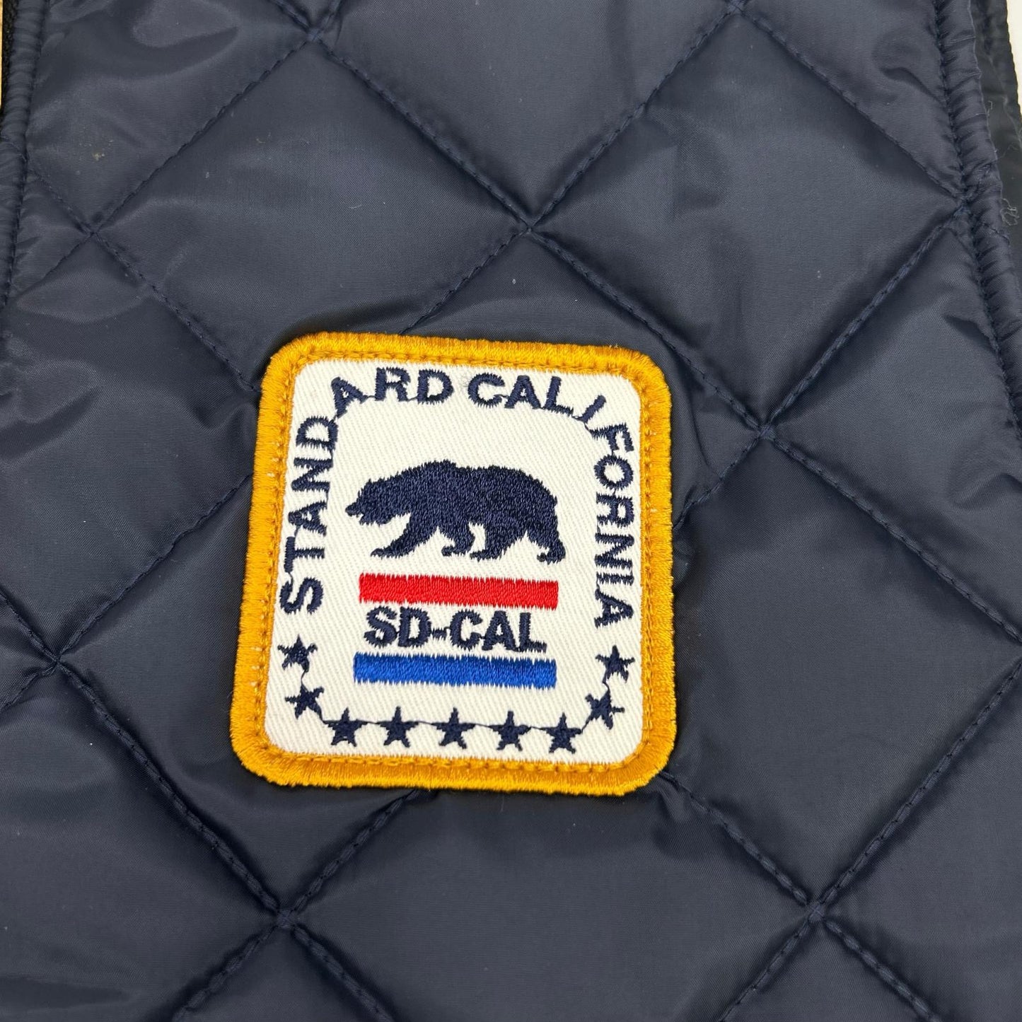 STANDARD CALIFORNIA Navy Patch Quilted Vest Polyester Size S
