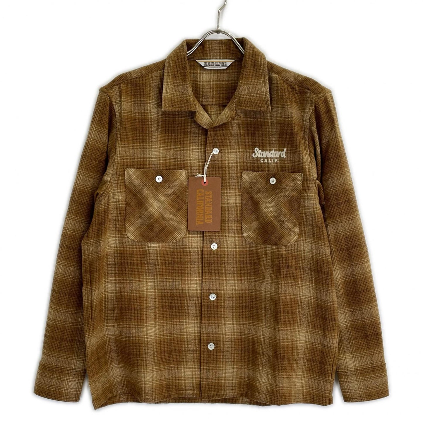 STANDARD CALIFORNIA Brown Wool Check Shirt Size S