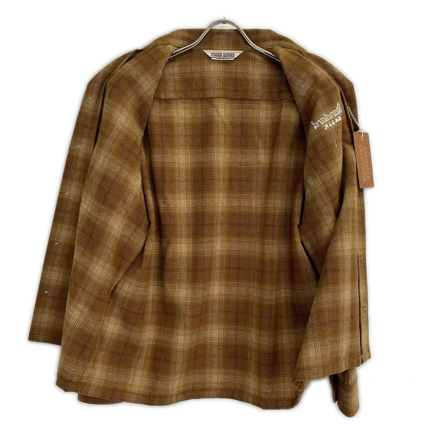 STANDARD CALIFORNIA Brown Wool Check Shirt Size S