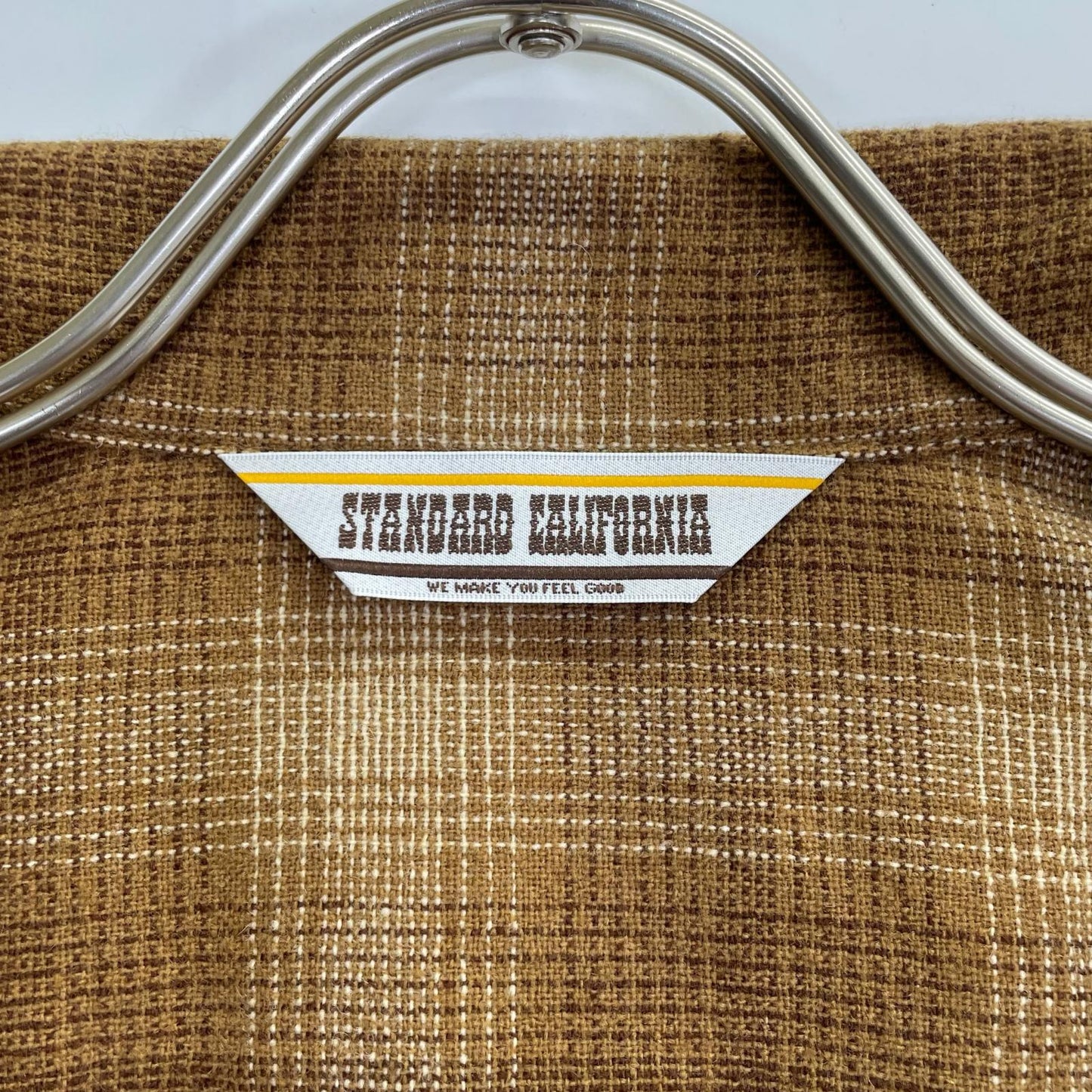 STANDARD CALIFORNIA Brown Wool Check Shirt Size S