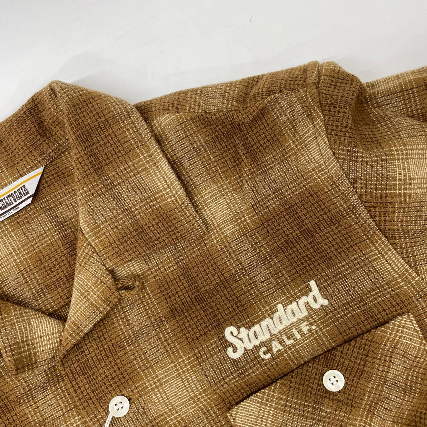 STANDARD CALIFORNIA Brown Wool Check Shirt Size S
