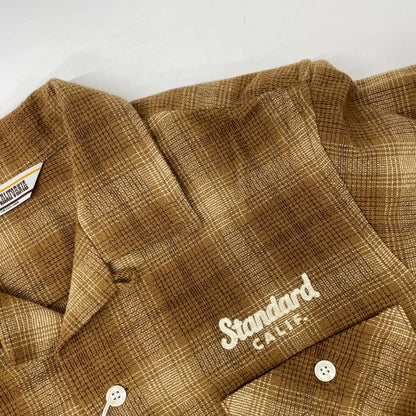 STANDARD CALIFORNIA Brown Wool Check Shirt Size S