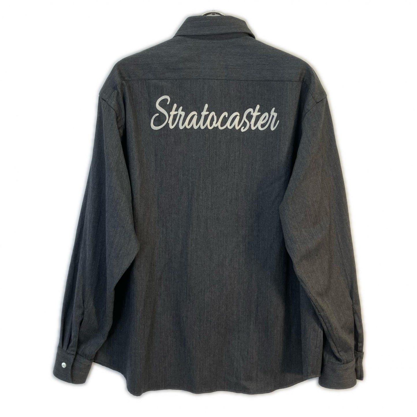 F IS FOR FENDER Gray Wool Telecaster Zipper Shirt Size 3