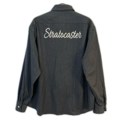 F IS FOR FENDER Gray Wool Telecaster Zipper Shirt Size 3