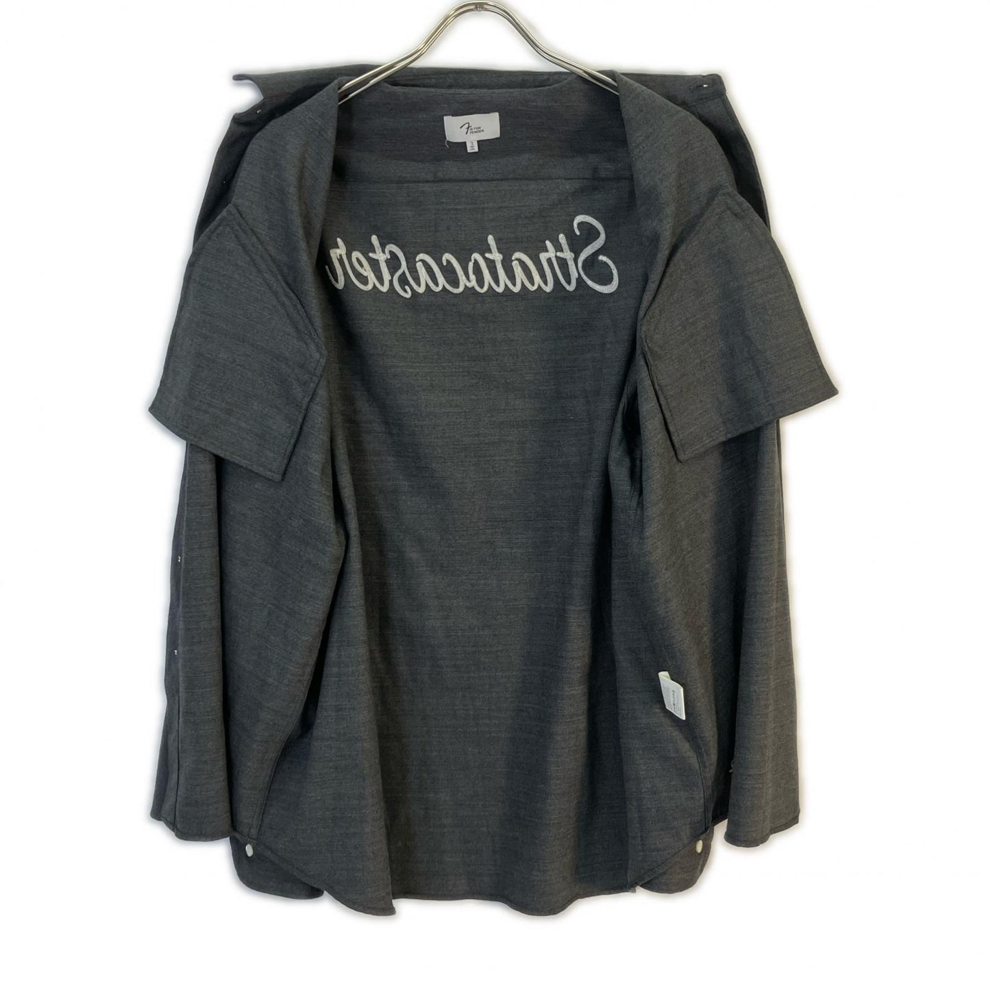 F IS FOR FENDER Gray Wool Telecaster Zipper Shirt Size 3