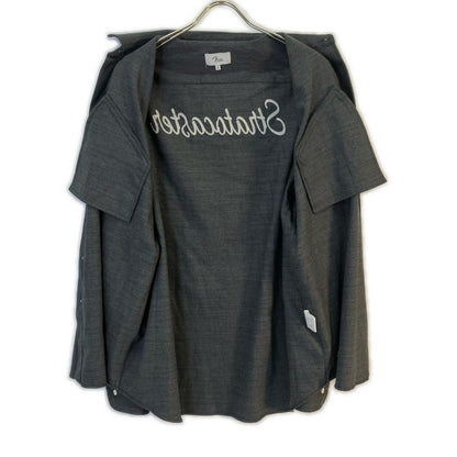 F IS FOR FENDER Gray Wool Telecaster Zipper Shirt Size 3