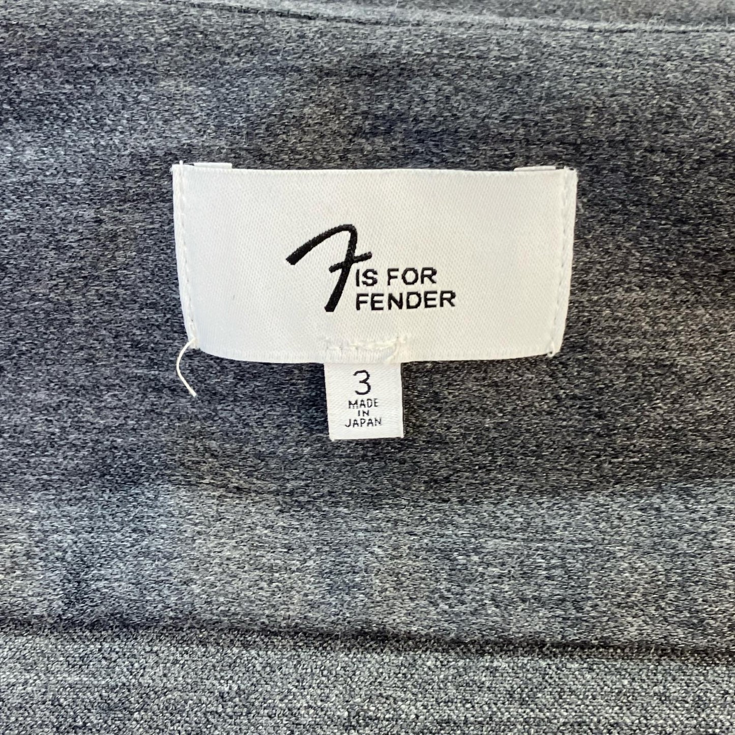 F IS FOR FENDER Gray Wool Telecaster Zipper Shirt Size 3