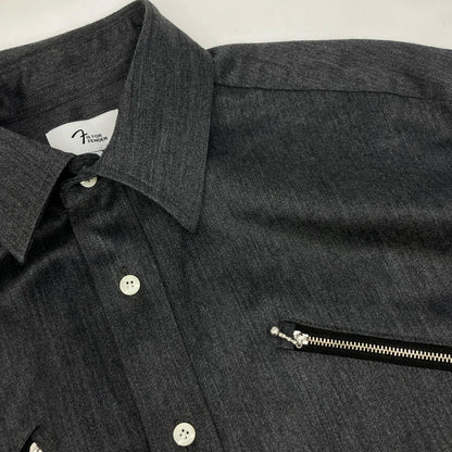 F IS FOR FENDER Gray Wool Telecaster Zipper Shirt Size 3