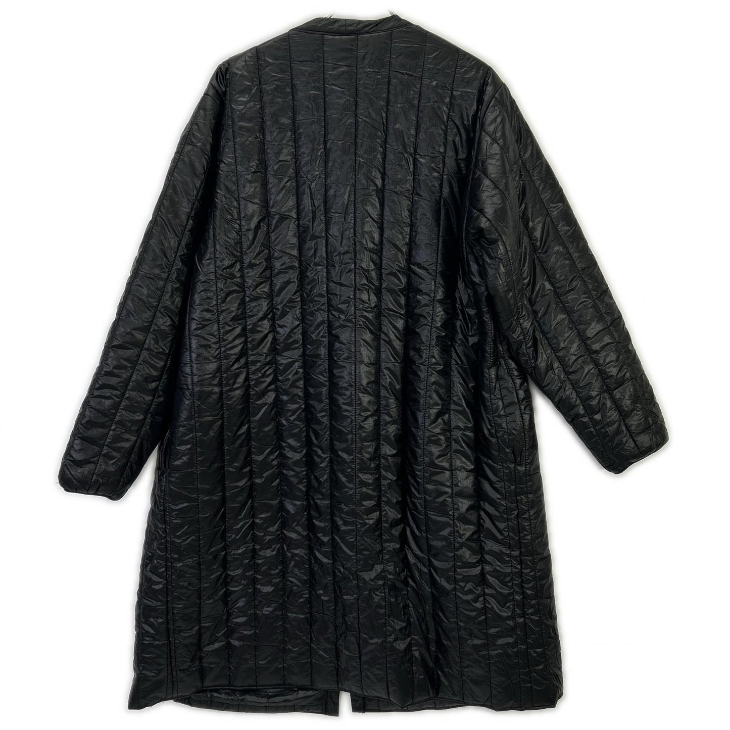South2 West8 Black HM810 Quilted V Neck Coat Size M