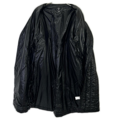 South2 West8 Black HM810 Quilted V Neck Coat Size M