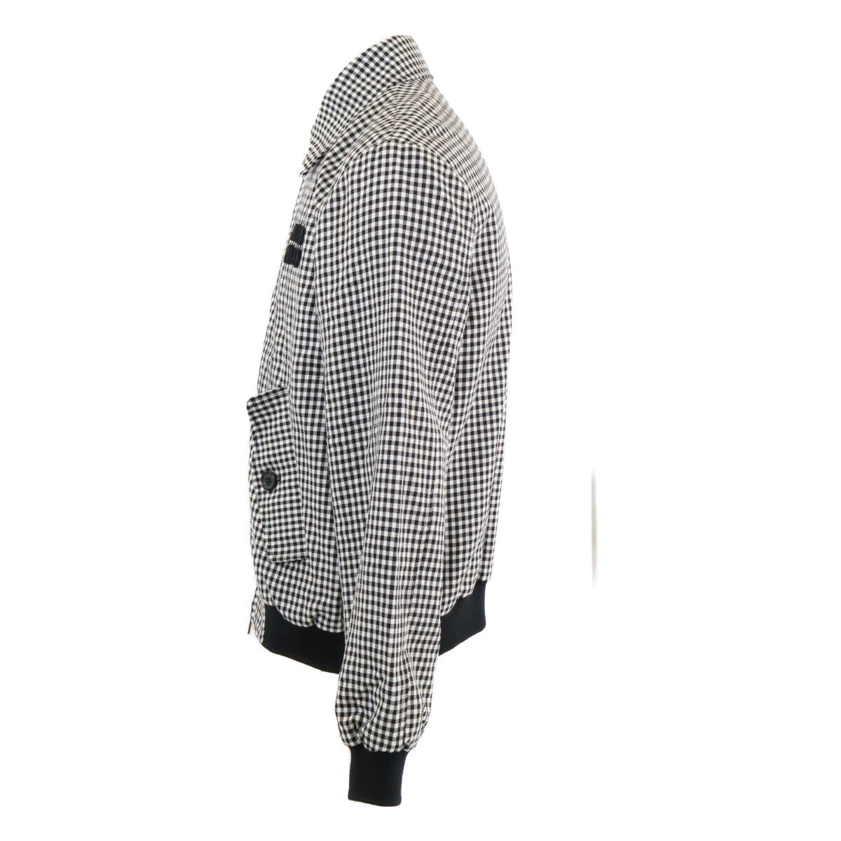 MIUMIU Gingham Check Wool Mohair Jacket B/W Size 36