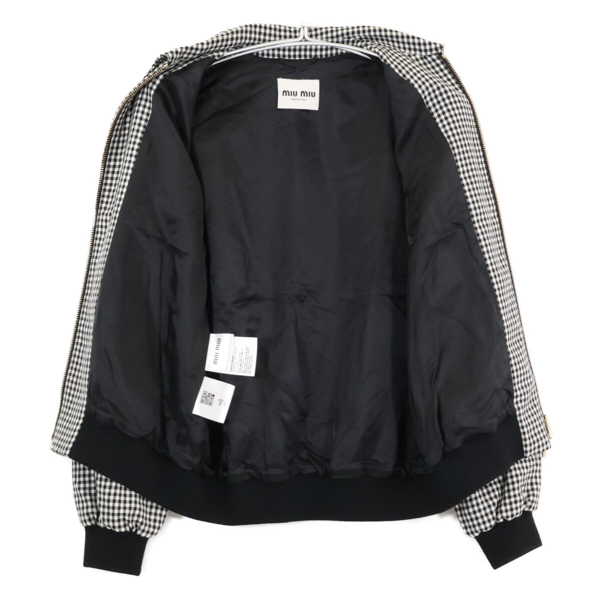 MIUMIU Gingham Check Wool Mohair Jacket B/W Size 36